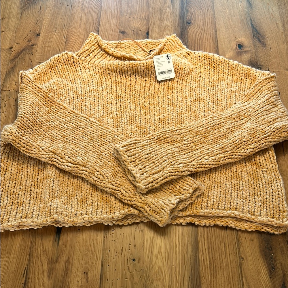 Free People Chunky Cowl-Neck Sweater in sweet potato